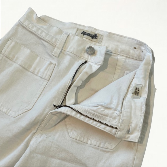 Madewell Slim Wide-Leg Jeans in Tile White Patch Pocket Edition Pants Size 25 - Picture 5 of 12
